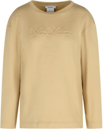Max Mara berma Sweatshirt In Silk And Caramel Cotton