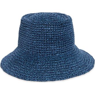 Nordstrom Lantern Packable Straw Bucket Hat in Blue Cornflower at Nordstrom