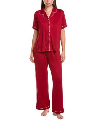 Flora Nikrooz Flora By Flora Nikrooz 2Pc Solid Knit Shirt, Short, & Pant Set