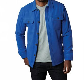 The Normal Brand Brightside Flannel Lined Workwear Jacket In Cobalt