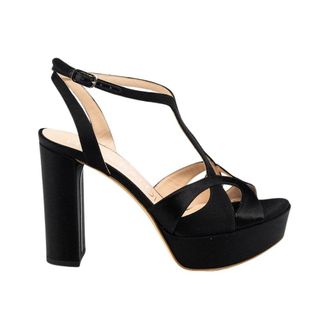 Lella Baldi Sandalo in raso - - Shoes - Donna - Nero - 38 EU