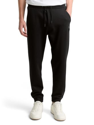 Tom Tailor Denim Jogginghose TOM TAILOR DENIM, Herren, Gr. S, N-Gr, schwarz, Web, Obermaterial: 70% Baumwolle, 30% Polyester, unifarben, regular fit kn&ouml;chellang, Hosen