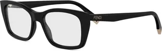 Fendi Accessoires, unisex, Zwart, ONE Size, Leer, Way Fe 50155I Optisch Montuur