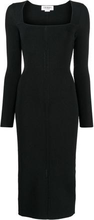 Victoria Beckham fitted square-neck dress - women - Elastane/Polyester/Viscose - 12 - Black
