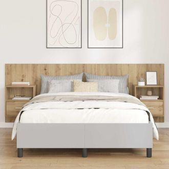 vidaXL vidaXL Testata con Comodino 3 pcs Rovere artigianale Legno multistrato