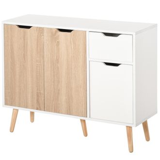 HOMCOM Credenza Cucina Stile Nordico Con Cassetto E Armadietti In Legno - Homcom