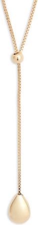 Nordstrom Polished Teardrop Slider Y Necklace in Gold at Nordstrom