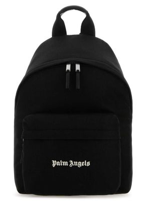 Palm Angels Black logo-print backpack