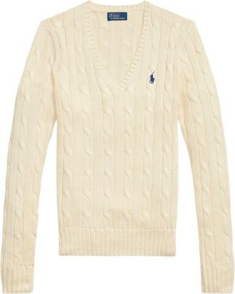 Polo Ralph Lauren Cable Crew Neck Sweater With Embroidered Logo