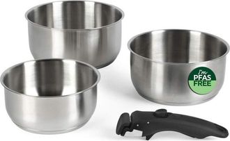 Russell Hobbs Juego De 4 Cacerolas De Acero Inoxidable Con Sistema Smart Clip De Russell Hobbs Rh04034