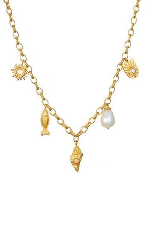 Satya Jewelry Blessings of the Sea Multi Charm Necklace in Gold at Nordstrom