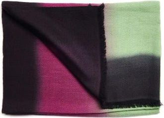 Studio Variously Cashmere Merino Soft Handwoven Modern Artisanal Scarf in Courtyard Green Purple at Nordstrom