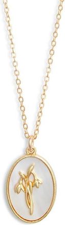 Set & Stones Katrina Birth Flower Pendant Necklace in Gold /January - Snowdrop at Nordstrom