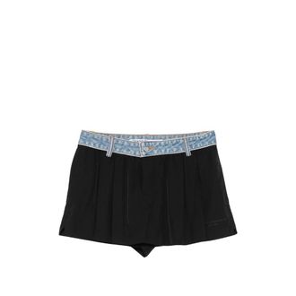 Alexander Wang Alexander Wang, Short Shorts, female, Black, Size: 2XS Pre-Styled Pleated Denim Shorts