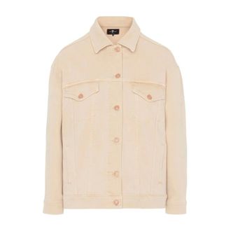 7 For All Mankind Denim Jackets, male, Beige, Size: S Giacca