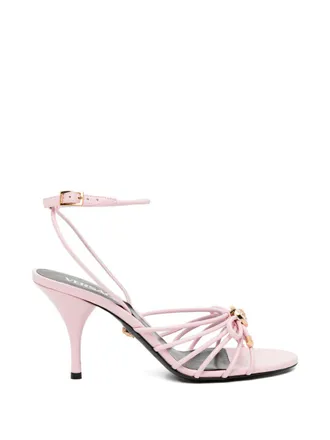 Versace Delicate Strappy Sandals with Gold Emblem