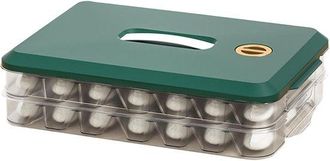 No Brand Adecuado Para Recipiente Congelador Para Dumplings, Apilable, Con Tapa Que Ahorra Espacio Y Asa, Ideal Para La Cocina O El Refrigerador