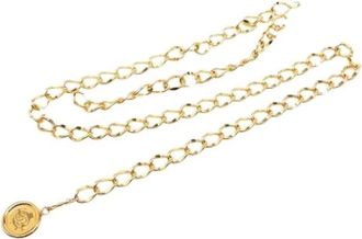 Chanel Pre-owned Medaillon Schakelriem - Dames - Vintage Accessoires - Geel - ONE Size - Vintage