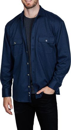 Tailorbyrd Mélange Solid Shirt Jacket in Navy at Nordstrom Rack, Size Xx-Large