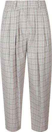 Isabel Marant Geplooide broek met ruitpatroon - Dames - Broeken - Veelkleurig - XS - Broeken