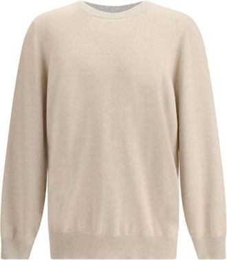 Brunello Cucinelli Kasjmiertrui met Monochroom Patroon - Heren - Cashmere truien - Beige - 3XL - Kasjmier - Truien & Vesten