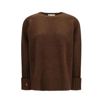 Tory Burch Truien & Vesten, Dames, Bruin, S, Trui met ronde hals