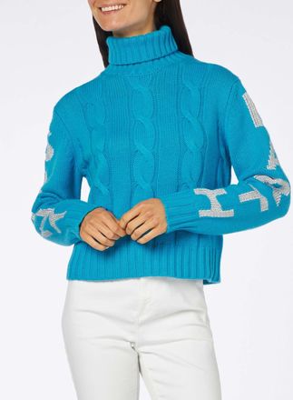 MC2 Saint Barth Woman Turtleneck Braided Sweater With Saint Barth Jacquard