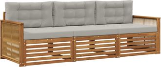 vidaXL Conjunto De Sof&aacute;s De Exterior 3 Uds. Natural Y Gris Claro Vidaxl