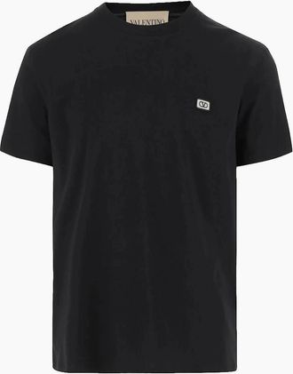 Valentino Mens Valentino Chez Valentino-Printed Crewneck T-Shirt in Black - Size: 38