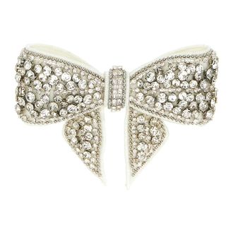 Self Portrait Bowties, female, White, Size: ONE SIZE Crystal Embellished Bow Hairclip