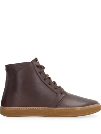 Volta leather high-top sneakers - Brown