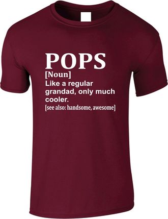 Generic Grandpa T-Shirt Pops Like a Grandad Only Much Cooler Fathers Day or Xmas Gift Top (UK, Alpha, XL, Regular, Regular, Maroon)