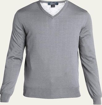 Bergdorf Goodman Mens Solid Cashmere V-Neck Sweater