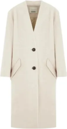Isabel Marant Elegante Wollen Jas - Dames - Mantel - Wit - XS - Wol - Jassen