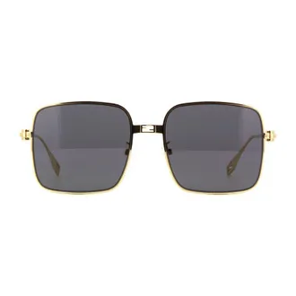 Fendi FE40123U30A Square Rimless Gold Frame Sunglasses - Gold