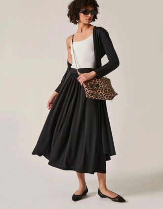 James Lakeland Womens Black Jersey Midi Skirt - Size: 12