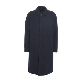 Harris Wharf London Single-Breasted Coats, male, Black, Size: XL Classic Wool Coat Blue Aw25