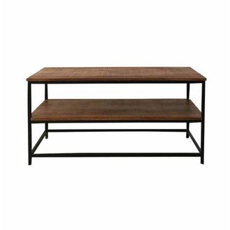 Jaipur Furniture Industrial Plasma TV Unit - Mango Wood/Iron - L45 x W110 x H55 cm - PP Sawn Finish in Brown