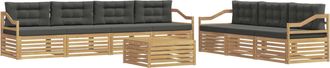 vidaXL Conjunto De Sof&aacute;s De Exterior 8 Uds. Blanco Y Antracita Vidaxl