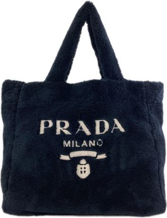 Prada Black Pile Fabric Tote Bag (Pre-Owned)