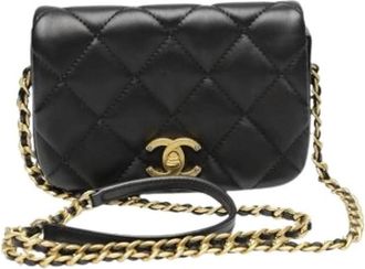 Chanel Pre-owned Mini Bag - Dames - Vintage Mini Tas - Zwart - ONE Size - Leer - Vintage