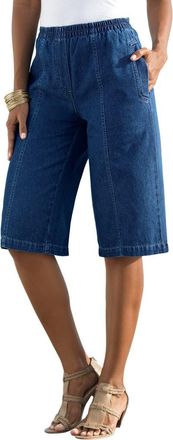 Roaman's Plus Size Easy-Wear Bermuda Short in Indigo Wash at Nordstrom, Size 20