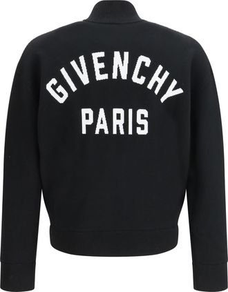 Givenchy Mens Stretch Wool-Blend Cardigan Black-White Black/white Sweater