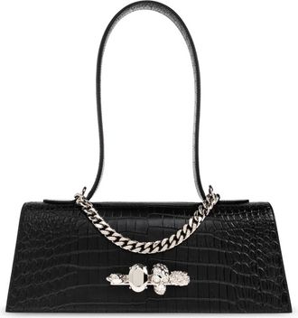 Alexander McQueen Jewelled Top Handle - Dames - Handtassen - Zwart - ONE Size - Leer - Tassen