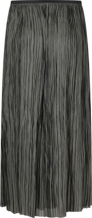 Roberto Collina Green Pleated Midi Skirt with Glossy and Matte Finish