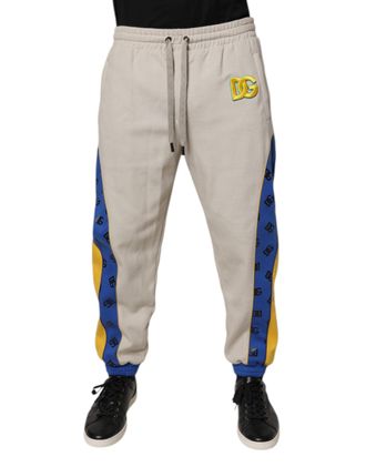 Dolce & Gabbana Mens Multicolor Cotton Dg Jogger Sweatpants Pants Polyester Elastane