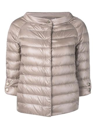 Herno Neutral Piumino Quilted Shiny Cropped Jacket