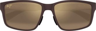 Maui Jim Walewaha 55mm PolarizedPlus2 Rectangular Sunglasses in Brown at Nordstrom