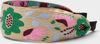 Simons Womens Faux-embroidered flowers headband
