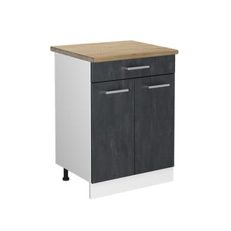 Vicco Mueble Bajo De Cocina R-line, Hormig&oacute;n Negro, 60 Cm Et Roble